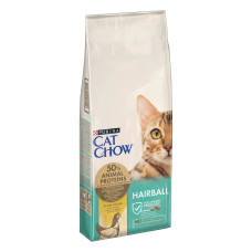 Сухий корм CAT CHOW Hairball для дорослих котів для зменшення утворення кульок шерсті у травному тракті, з куркою, 15 кг