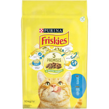 Сухой корм FRISKIES для взрослых кошек, с лососем и овощами, 10 кг