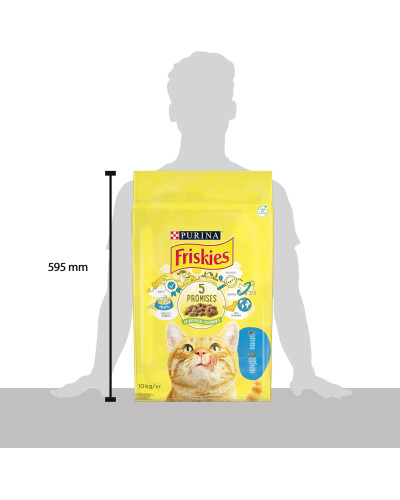 Сухой корм FRISKIES для взрослых кошек, с лососем и овощами, 10 кг