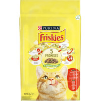 Сухий корм FRISKIES для дорослих котів, з яловичиною, куркою і овочами, 10 кг