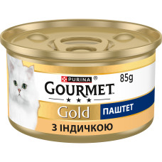 Вологий корм GOURMET Gold для дорослих котів, паштет, з індичкою, 85 г