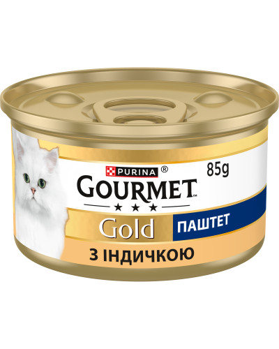 Влажный корм GOURMET Gold для взрослых кошек, паштет, с индейкой, 85 г