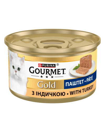 Влажный корм GOURMET Gold для взрослых кошек, паштет, с индейкой, 85 г