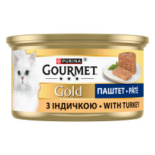 Влажный корм GOURMET Gold для взрослых кошек, паштет, с индейкой, 85 г