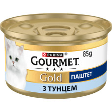 Вологий корм GOURMET Gold для дорослих котів, паштет, з тунцем, 85 г
