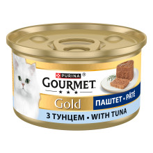 Влажный корм GOURMET Gold для взрослых кошек, паштет, с тунцем, 85 г