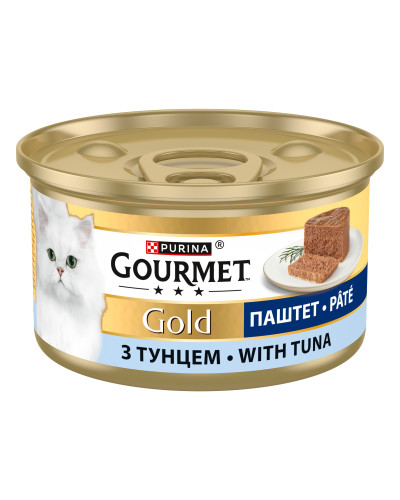 Влажный корм GOURMET Gold для взрослых кошек, паштет, с тунцем, 85 г