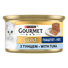 Влажный корм GOURMET Gold для взрослых кошек, паштет, с тунцем, 85 г