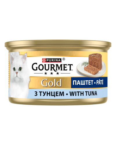 Влажный корм GOURMET Gold для взрослых кошек, паштет, с тунцем, 85 г