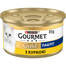 Вологий корм GOURMET Gold для дорослих котів, паштет, з куркою, 85 г