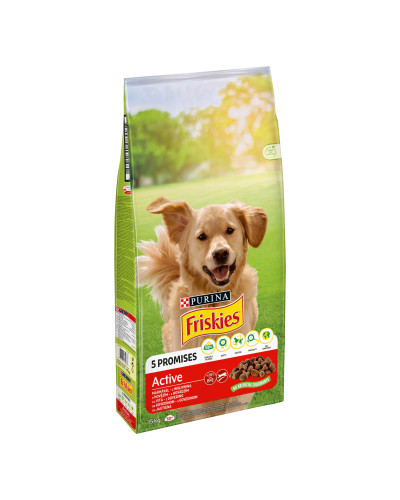 Сухой корм FRISKIES Active для взрослых собак с повышенной активностью, с говядиной, 15 кг