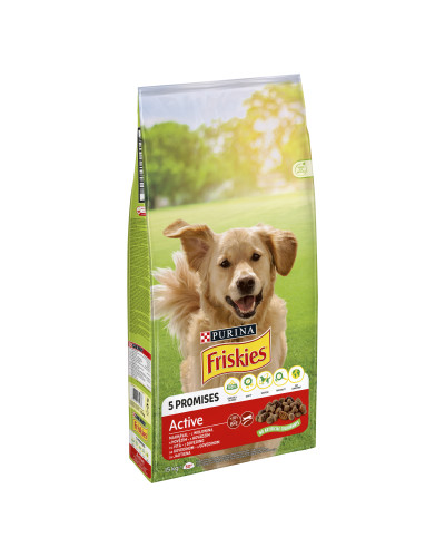 Сухой корм FRISKIES Active для взрослых собак с повышенной активностью, с говядиной, 15 кг