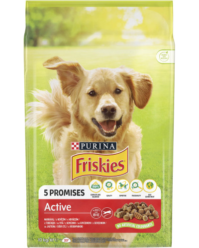 Сухий корм FRISKIES Active для дорослих собак з підвищеною активністю, з яловичиною, 10 кг