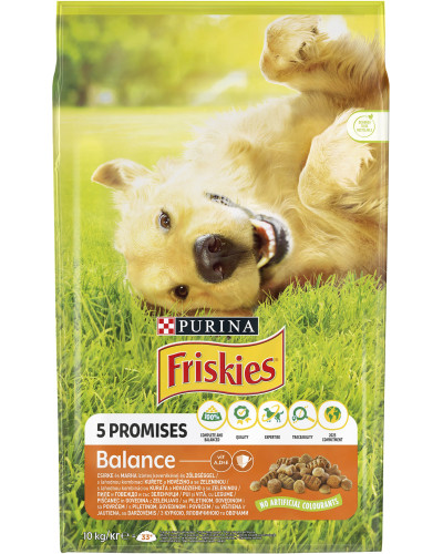 Сухий корм FRISKIES Balance для дорослих собак, з куркою, яловичиною та овочами, 10 кг