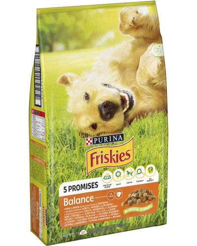 Сухий корм FRISKIES Balance для дорослих собак, з куркою, яловичиною та овочами, 10 кг