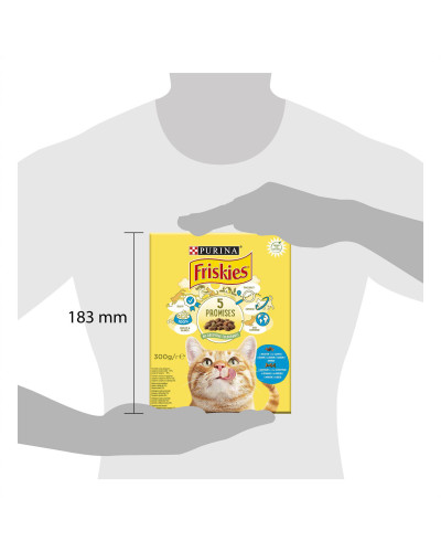 Сухий корм FRISKIES для дорослих котів, з лососем та овочами, 300 г