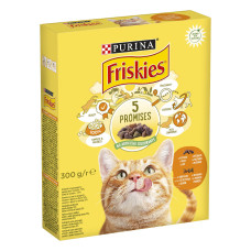Сухий корм FRISKIES для дорослих котів, з куркою та овочами, 300 г