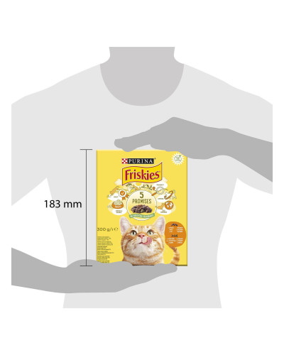 Сухой корм FRISKIES для взрослых кошек, с курицей и овощами, 300 г