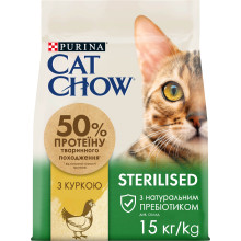 Сухой корм CAT CHOW Sterilised для взрослых стерилизованных кошек, с курицей, 15 кг