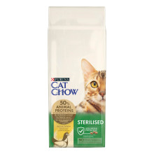 Сухой корм CAT CHOW Sterilised для взрослых стерилизованных кошек, с курицей, 15 кг