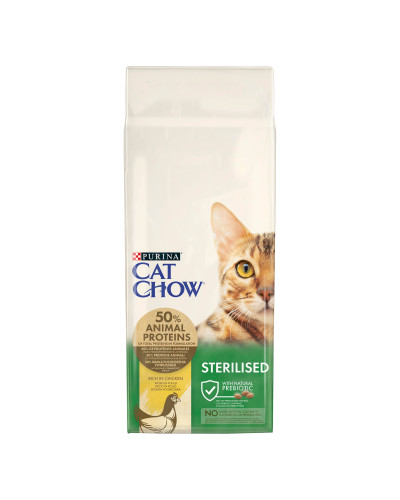 Сухий корм CAT CHOW Sterilised для дорослих стерилізованих котів, з куркою, 15 кг