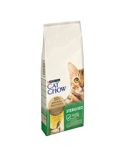 Сухий корм CAT CHOW Sterilised для дорослих стерилізованих котів, з куркою, 15 кг