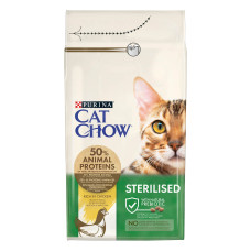 Сухий корм CAT CHOW Sterilised для дорослих стерилізованих котів, з куркою, 1,5 кг