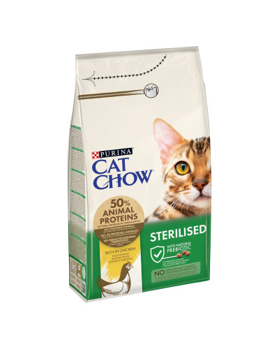 Сухой корм CAT CHOW Sterilised для взрослых стерилизованных кошек, с курицей, 1,5 кг