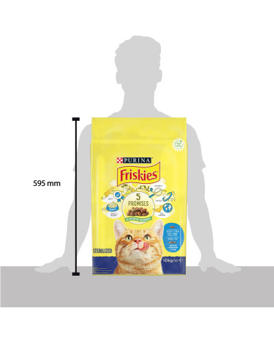 Сухой корм FRISKIES Sterilized для взрослых стерилизованных кошек, с лососем, тунцом и овощами, 10 кг