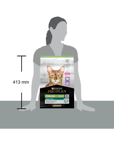 Сухий корм PRO PLAN Sterilised Adult 1+ Renal Plus для дорослих стерилізованих котів, з індичкою, 3 кг