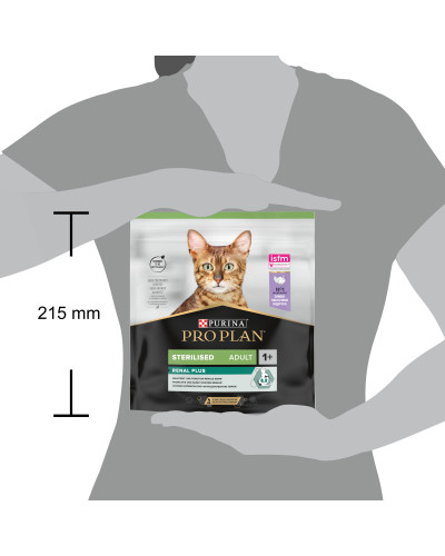Сухий корм PRO PLAN Sterilised Adult 1+ Renal Plus для дорослих стерилізованих котів, з індичкою, 400 г