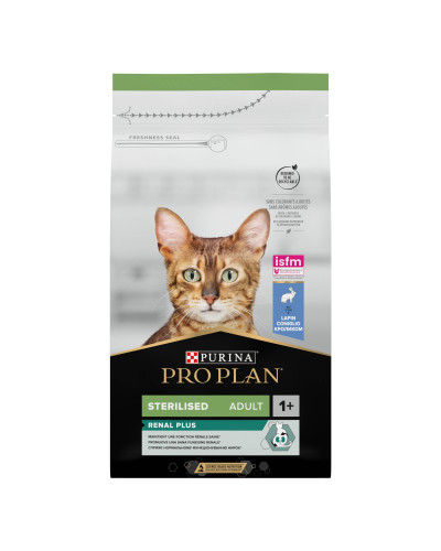 Сухий корм PRO PLAN Sterilised Adult 1+ Renal Plus для дорослих стерилізованих котів, з кроликом, 1,5 кг