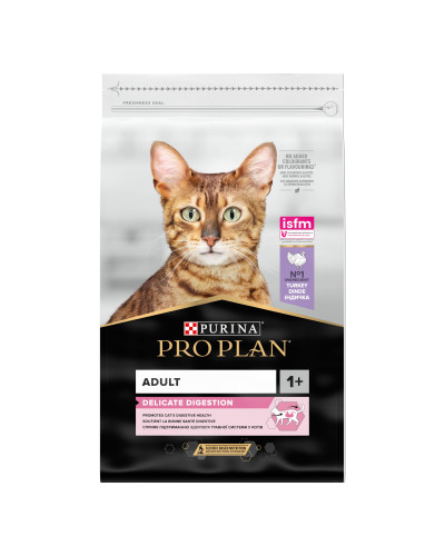 Сухий корм PRO PLAN Adult 1+ Delicate Digestion для дорослих котів з чутливою травною системою, з індичкою, 10 кг