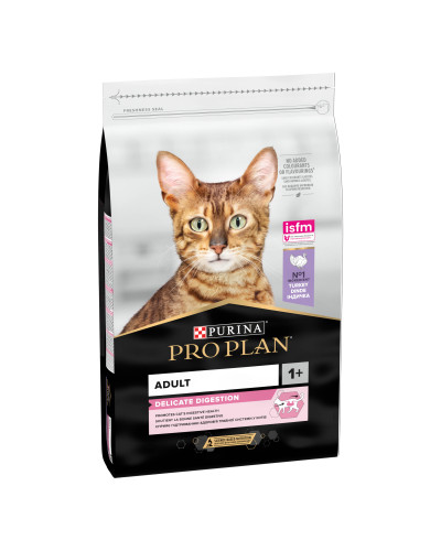 Сухий корм PRO PLAN Adult 1+ Delicate Digestion для дорослих котів з чутливою травною системою, з індичкою, 10 кг