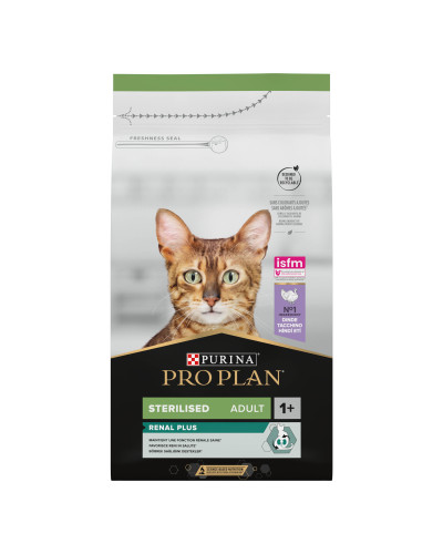 Сухий корм PRO PLAN Sterilised Adult 1+ Renal Plus для дорослих стерилізованих котів, з індичкою, 1,5 кг