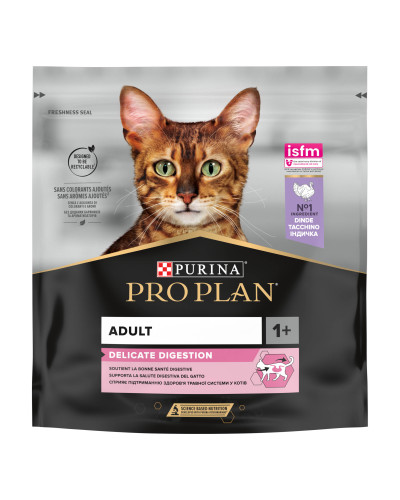 Сухий корм PRO PLAN Adult 1+ Delicate Digestion для дорослих котів з чутливою травною системою, з індичкою, 400 г
