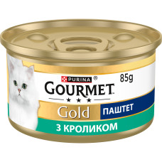 Вологий корм GOURMET Gold для дорослих котів, паштет, з кроликом, 85 г