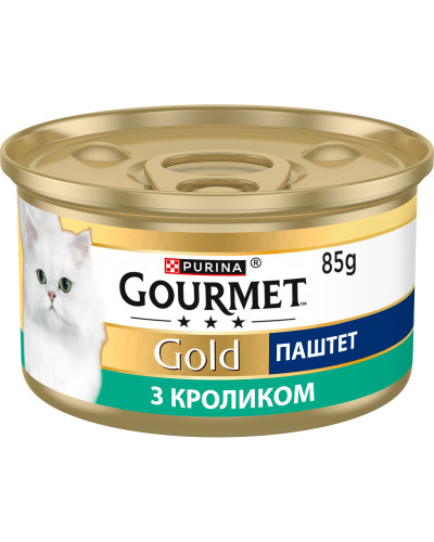 Влажный корм GOURMET Gold для взрослых кошек, паштет, с кроликом, 85 г