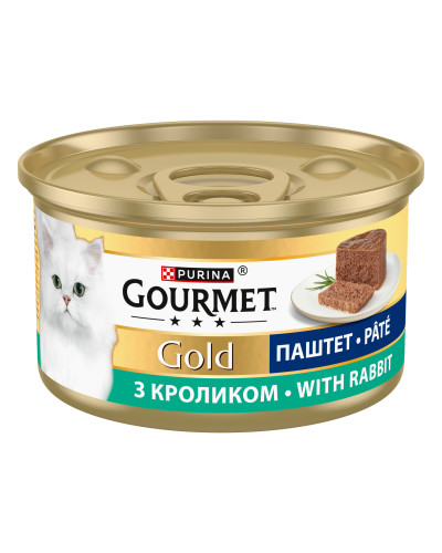 Влажный корм GOURMET Gold для взрослых кошек, паштет, с кроликом, 85 г
