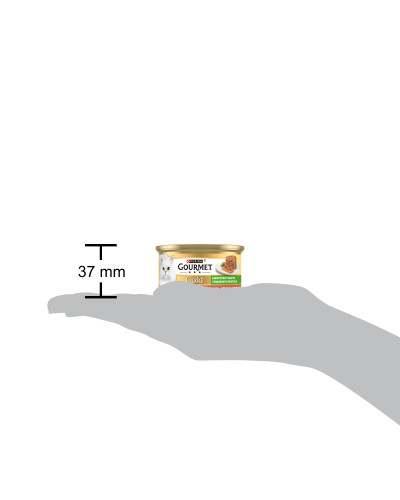 Вологий корм GOURMET Gold для дорослих котів, шматочки у паштеті, з качкою, морквою та шпинатом, 85 г
