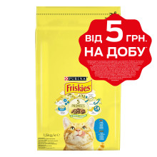 Сухой корм FRISKIES для взрослых кошек, с лососем и овощами, 1,5 кг