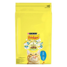 Сухой корм FRISKIES для взрослых кошек, с лососем и овощами, 1,5 кг
