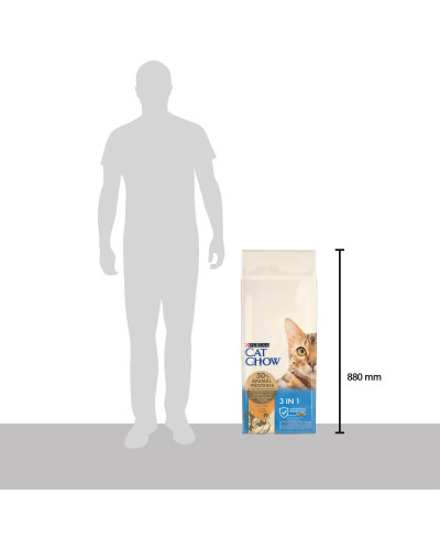 Сухий корм CAT CHOW Feline 3-in-1 для дорослих котів, з формулою потрійної дії, з куркою, 15 кг