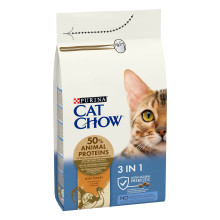 Сухий корм CAT CHOW Feline 3-in-1 для дорослих котів, з формулою потрійної дії, з куркою, 1,5 кг