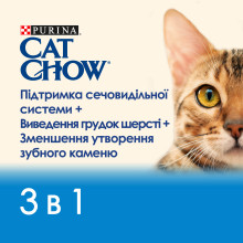 Сухий корм CAT CHOW Feline 3-in-1 для дорослих котів, з формулою потрійної дії, з куркою, 1,5 кг