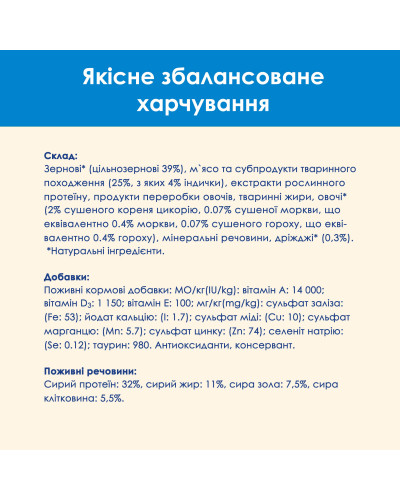 Сухий корм CAT CHOW Feline 3-in-1 для дорослих котів, з формулою потрійної дії, з куркою, 1,5 кг