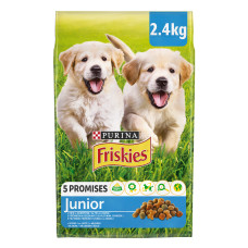 Сухий корм FRISKIES Junior (Джуніор) для цуценят, з куркою, овочами і молоком, 2,4 кг
