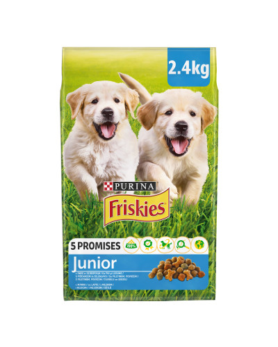 Сухий корм FRISKIES Junior (Джуніор) для цуценят, з куркою, овочами і молоком, 2,4 кг