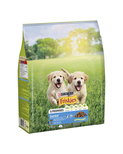Сухий корм FRISKIES Junior (Джуніор) для цуценят, з куркою, овочами і молоком, 2,4 кг