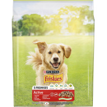 Сухой корм FRISKIES Active (Активный) для взрослых собак с повышенной активностью, с говядиной, 2,4 кг